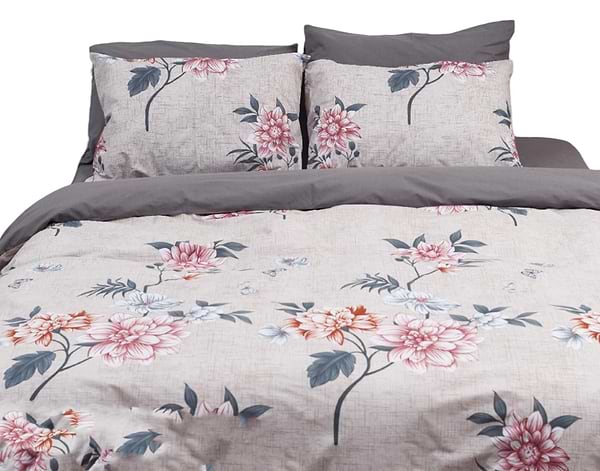 Фото - Комплект постільної білизни Moon&Star 160х220х2 нав. 2х50х70 Flowers Gray Бязь Gold Люкс (MS-820001041)