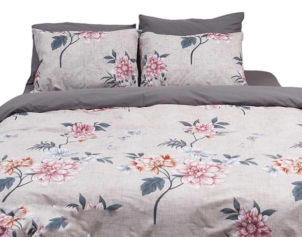 Фото - Комплект постільної білизни Moon&Star King Size 220x240 Flowers Gray Бязь Gold Люкс (MS-820001010)