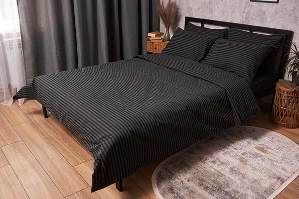 Фото - Комплект постільної білизни Moon&Star 160х220х2 нав. 4х70х70 Gray Stripe Бязь Gold Люкс (MS-820001112)