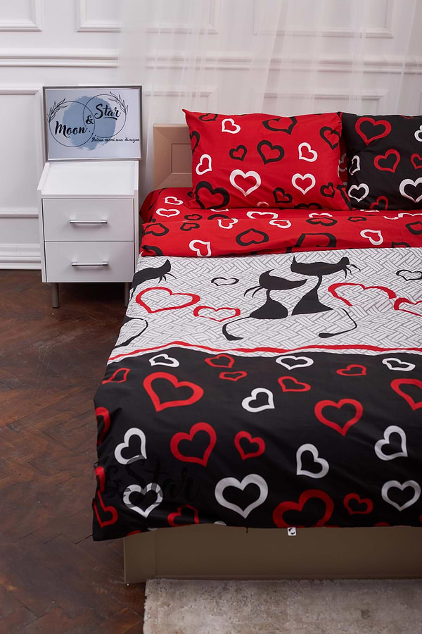 Фото - Комплект постельного белья Moon&Star 160х220х2 нав. 2х50х70 Love Cats Бязь Gold Люкс (MS-820001179)