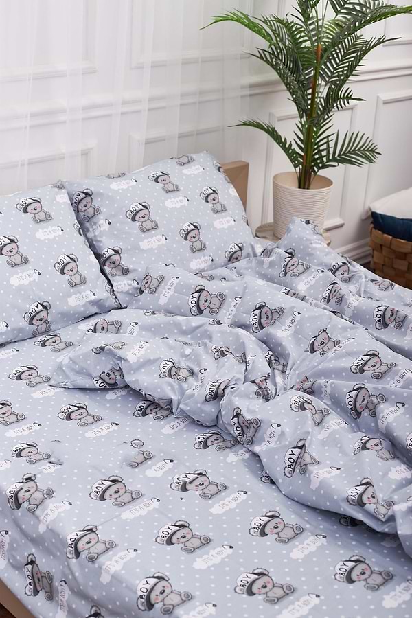 Фото - Комплект постільної білизни Moon&Star 143х210х2 нав. 4х50х70 Teddy Boy Бязь Gold Люкс (MS-820001381)