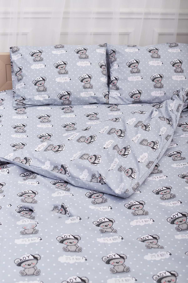 Фото - Комплект постільної білизни Moon&Star 143х210х2 нав. 4х50х70 Teddy Boy Бязь Gold Люкс (MS-820001381)