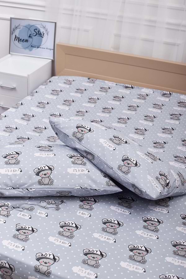 Фото - Комплект постільної білизни Moon&Star 160х220х2 нав. 4х70х70 Teddy Boy Бязь Gold Люкс (MS-820001387)