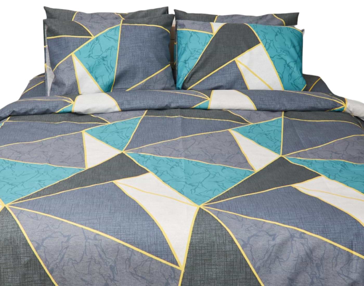 Комплект постельного белья Moon&Star 160х220х2 нав. 4х70х70 Triangles Микросатин Premium (MS-820001492)