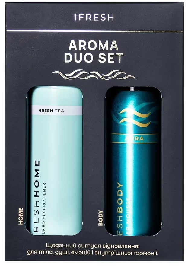 Подарочный набор для ухода за телом iFresh Aroma Duo Set aura +green tea (4820268105219)