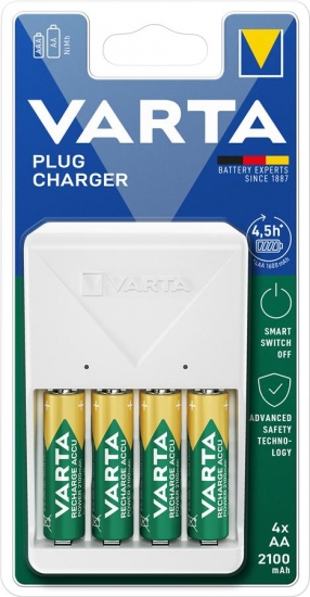 З/устройство для аккумуляторов AA/AAA Varta Plug Charger 4хNI MH (57657101451)