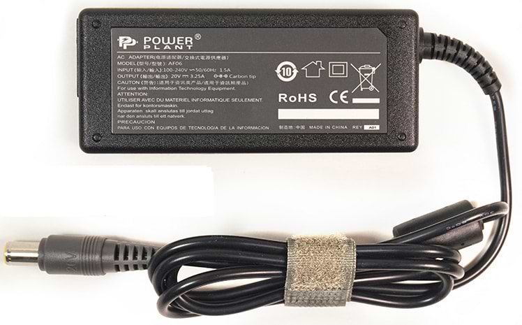 Зарядное устройство для ноутбука PowerPlant IBM/Lenovo 220V 20V 65W 3.25A (IB65H7955) - Фото 1
