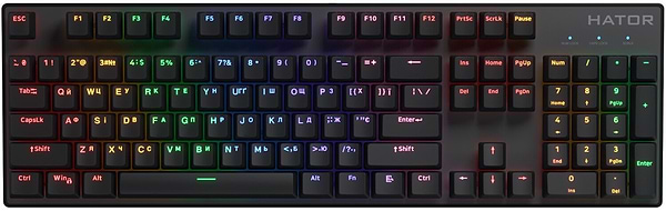 Фото - Уценка - Клавиатура проводная игровая Hator Icefall Mecha Rainbow Black (HTK104UA)