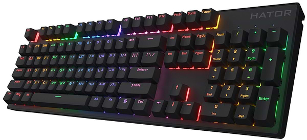 Фото - Уценка - Клавиатура проводная игровая Hator Icefall Mecha Rainbow Black (HTK104UA)
