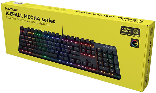 Фото - Уценка - Клавиатура проводная игровая Hator Icefall Mecha Rainbow Black (HTK104UA)