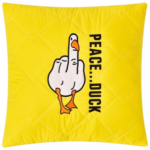 Подушка декоративна IDEIA 40х40 PEACE... DUCK бойовий гус з вишивкою антиалергенна (8-35750*001)