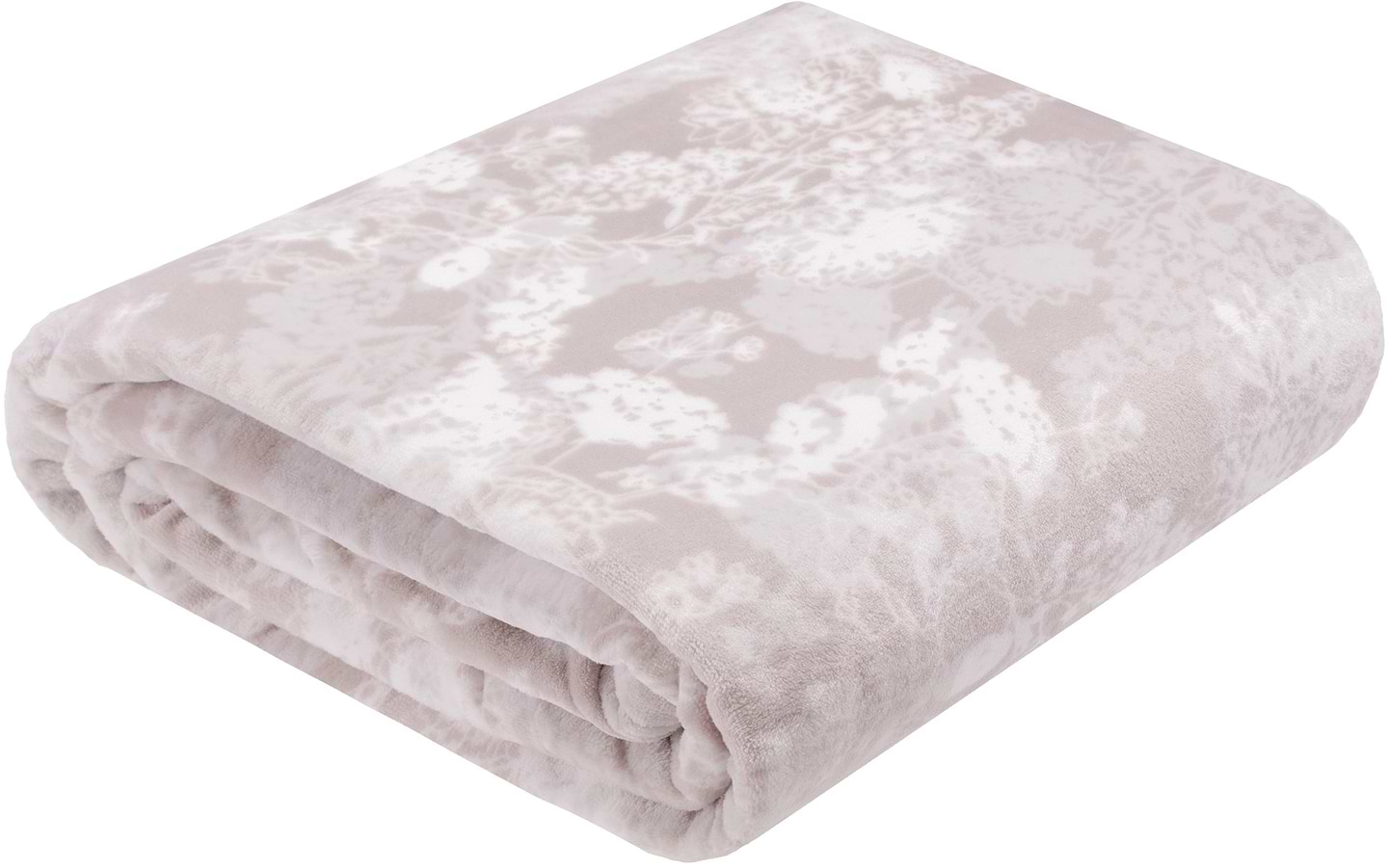 Плед двуспальный Home Line 195х220 Фл. Принт Щ280 Цветы Бежевый (170799) - Фото 1