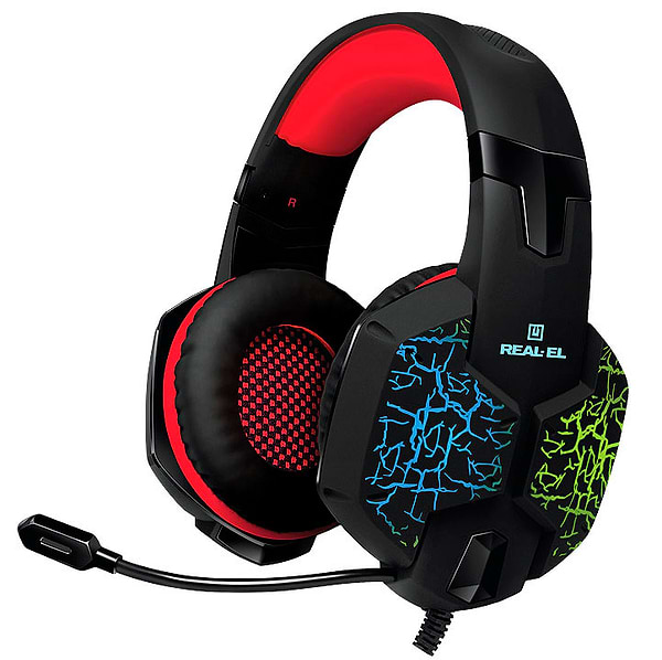 Фото - Гарнітура дротова ігрова REAL-EL GDX-7750 Black/Red