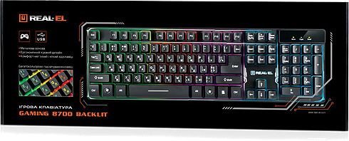 Фото - Клавиатура проводная игровая REAL-EL 8700 Gaming Backlit Black