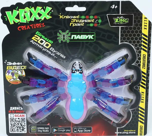 Фото - Интерактивная игрушка Zing Klixx Creaturez - Fidget Паук голубовато-синий (KX100_B)