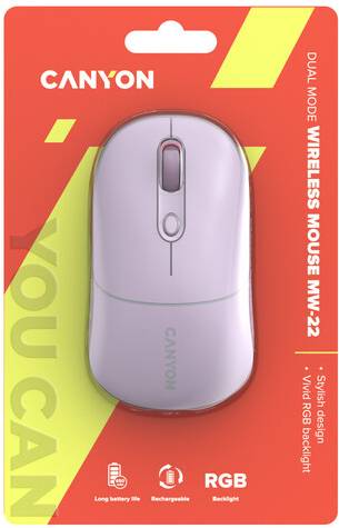 Фото - Миша бездротова Canyon MW-22 Dual Band RGB Wireless Pearl Rose (CNS-CMSW22PR)