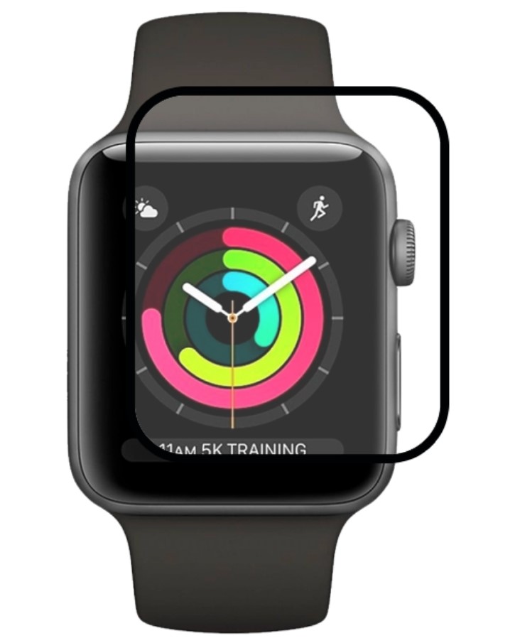 Захисне скло для смарт-годинника ILera Apple Watch PolyGlass 42 mm Black (iLAWPG05) - Фото 1