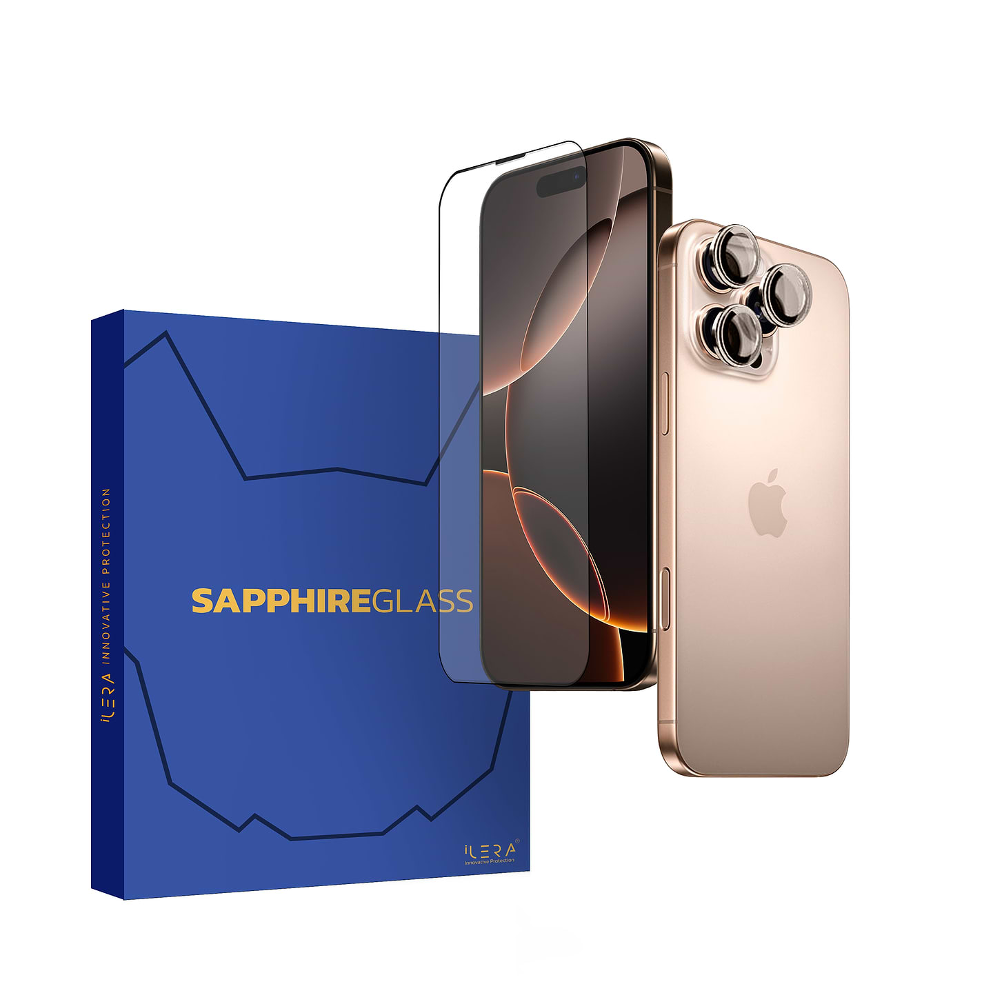 Захисне скло для смартфону ILera Sapphire Ultra + Glass iPhone 16 Pro Max (iLSPDL+16PRMAX) - Фото 1