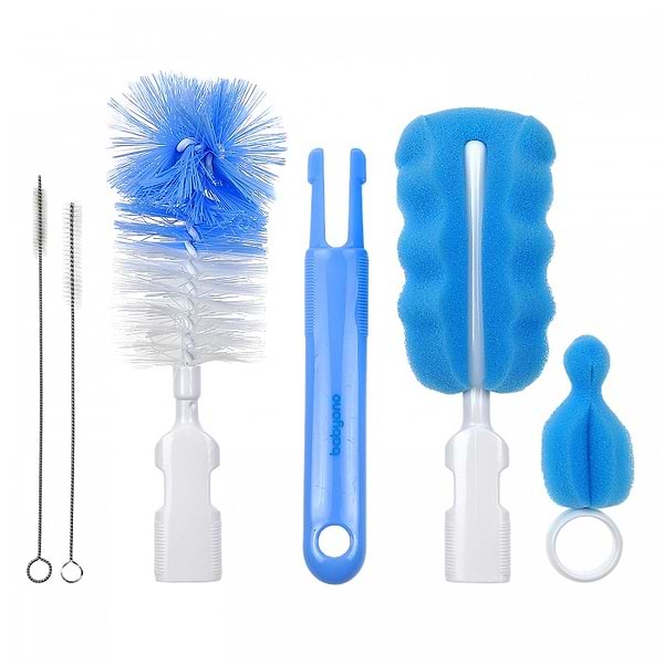 Фото - Ершик для детских бутылочек BabyOno набор со сменной ручкой, зеленый (735/02)