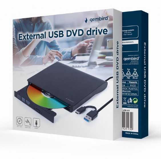 Фото - Привод оптический внешний Gembird DVD-USB-03