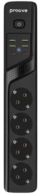 Мережевий фільтр Proove Power Strip P-04 4 р + 4 USB + 2 Type-C 2м black (PSP442420001) - Фото 1