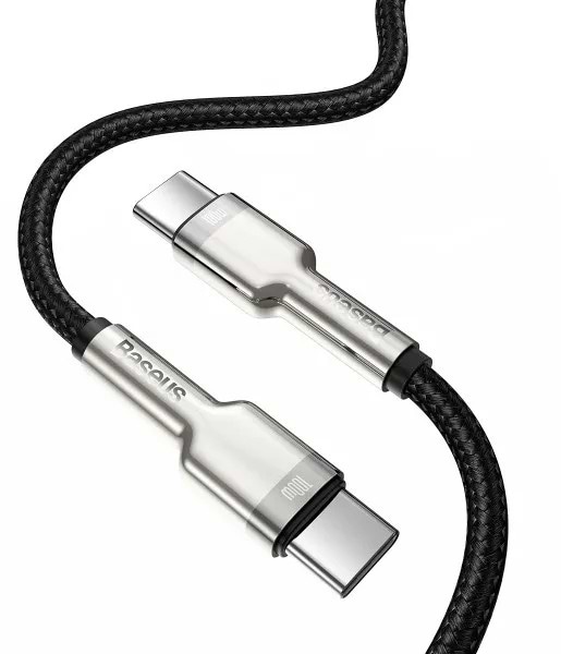 Фото - Кабель Baseus Cafule Metal Type-C to Type-C 100W 1 м Black (CATJK-C01)