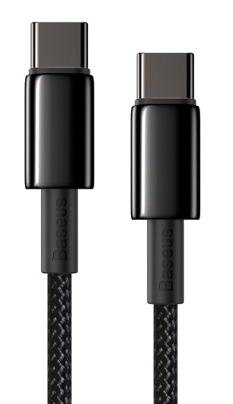 Фото - Перехідник Baseus Tungsten Gold USB-C-USB-C 2m Black (CATWJ-A01)