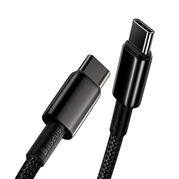 Фото - Перехідник Baseus Tungsten Gold USB-C-USB-C 2m Black (CATWJ-A01)