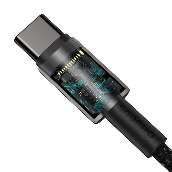 Фото - Перехідник Baseus Tungsten Gold USB-C-USB-C 2m Black (CATWJ-A01)