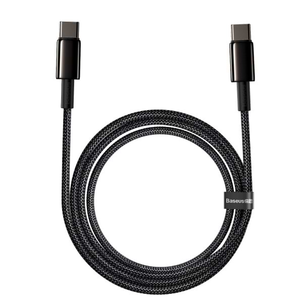 Фото - Перехідник Baseus Tungsten Gold USB-C-USB-C 2m Black (CATWJ-A01)