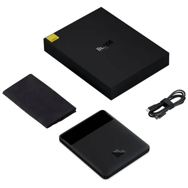 Фото - Батарея мобильная Baseus Blade 20000mAh 100W 2xUSB-A+2xUSB-C+кабель USB-C Black (PPBL000201)