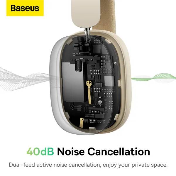 Фото - Наушники накладные беспроводные Baseus Bowie H1 Pro Noise-Cancellation Wireless Headphones Moon White (A00050601213-00)