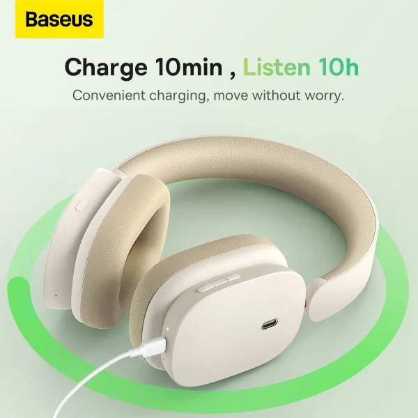 Фото - Наушники накладные беспроводные Baseus Bowie H1 Pro Noise-Cancellation Wireless Headphones Moon White (A00050601213-00)