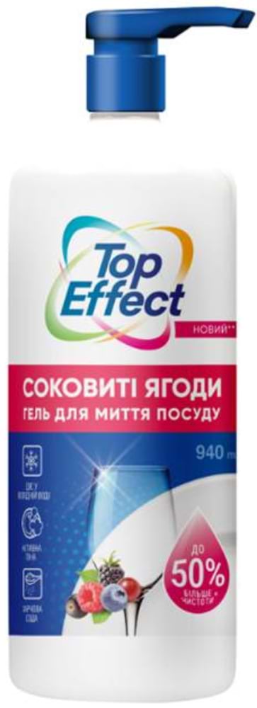 Фото - Средство для ручного мытья посуды TopEffect Сочные ягоды 940 мл (4820255111575) Фото - Средство для ручного мытья посуды TopEffect Сочные ягоды 940 мл (4820255111575)