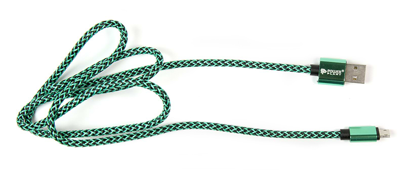 Кабель PowerPlant USB 2.0 AM/Micro B 1m Green (CA910229)