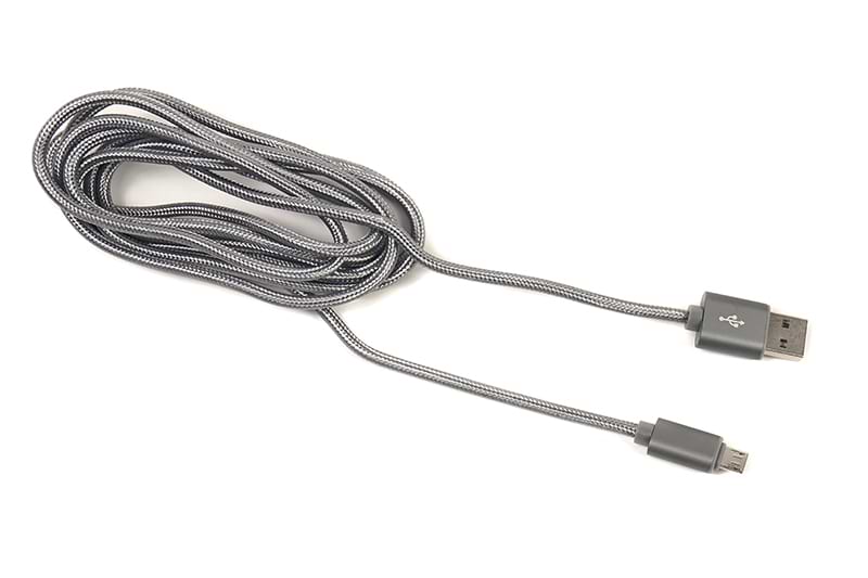 Кабель PowerPlant Quick Charge USB 2.0 AM - Micro 2m Grey (CA910519) - Фото 1