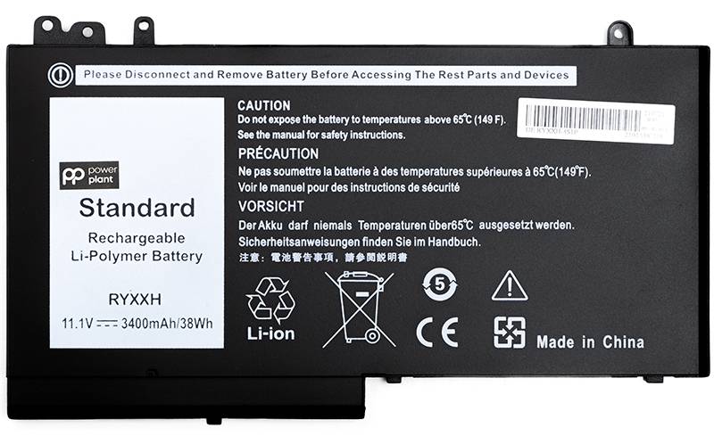 Аккумулятор для ноутбука PowerPlant DELL Latitude 12 5000 (RYXXH) 11.1V 3400mAh (NB441105)