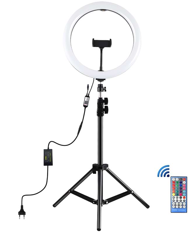 Набор для блогера PowerPlant LED Puluz 12 + штатив 1.1 м (PKT3050EU) - Фото 1