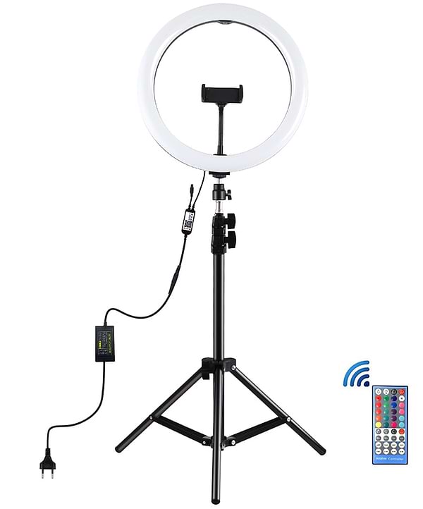 Фото - Набір для блогера PowerPlant LED Puluz 12 + штатив 1.1 м (PKT3050EU)