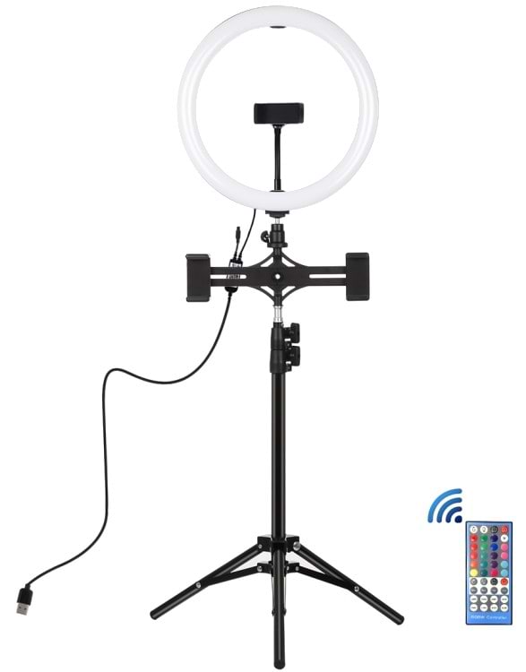 Набір для блогера Puluz Ring USB LED Lamp 11.8'' PKT3068B  + штатив 1.1 м (PKT3068B) - Фото 1