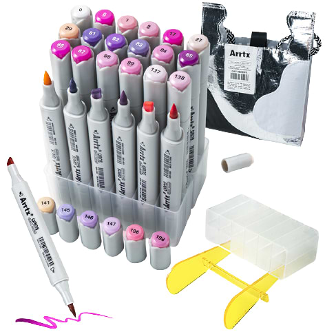 Фото - Набір маркерів Arrtx Oros ASM-03PL 24 кольори, фіолетові відтінки (LC302505)