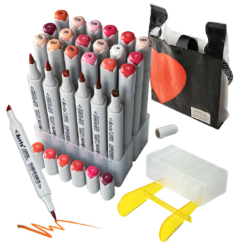 Фото - Набір маркерів Arrtx Oros ASM-03RD 24 кольори, червоні відтінки (LC302536)