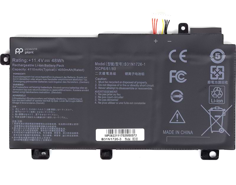 Акумулятор для ноутбука PowerPlant ASUS TUF Gaming FX504GD (B31N1726) 11.4V 3900mAh (NB431151) - Фото 1