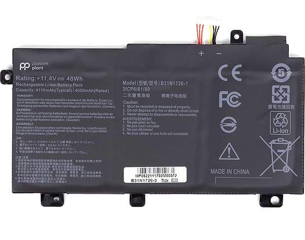 Фото - Акумулятор для ноутбука PowerPlant ASUS TUF Gaming FX504GD (B31N1726) 11.4V 3900mAh (NB431151)