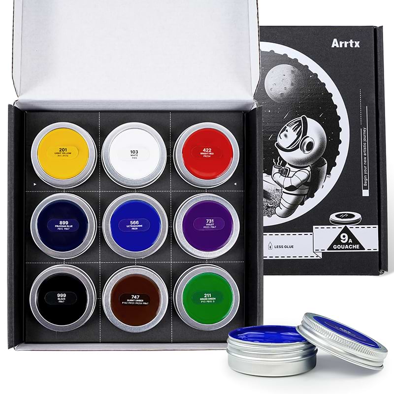 Краски Arrtx 9A 9 Colors Gouache Paint (LC302819) - Фото 1