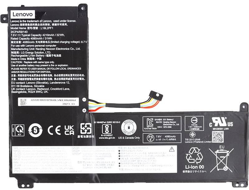 Фото - Акумулятор для ноутбука PowerPlant LENOVO IdeaPad 1-11IGL05 (L19L2PF1) 7.6V 4210mAh (original) (NB481330)
