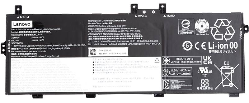 Фото - Аккумулятор для ноутбука PowerPlant LENOVO ThinkPad X13 Yoga Gen 2 (L20C3P71) 11.58V 4560mAh (original) (NB481309)