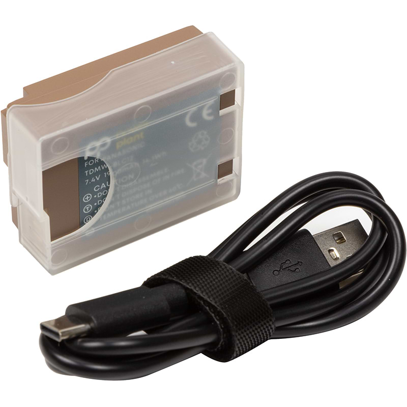 Аккумулятор для фотокамеры PowerPlant Panasonic TDMW-BLC12 1900mAh + кабель Type-C (CB971282)