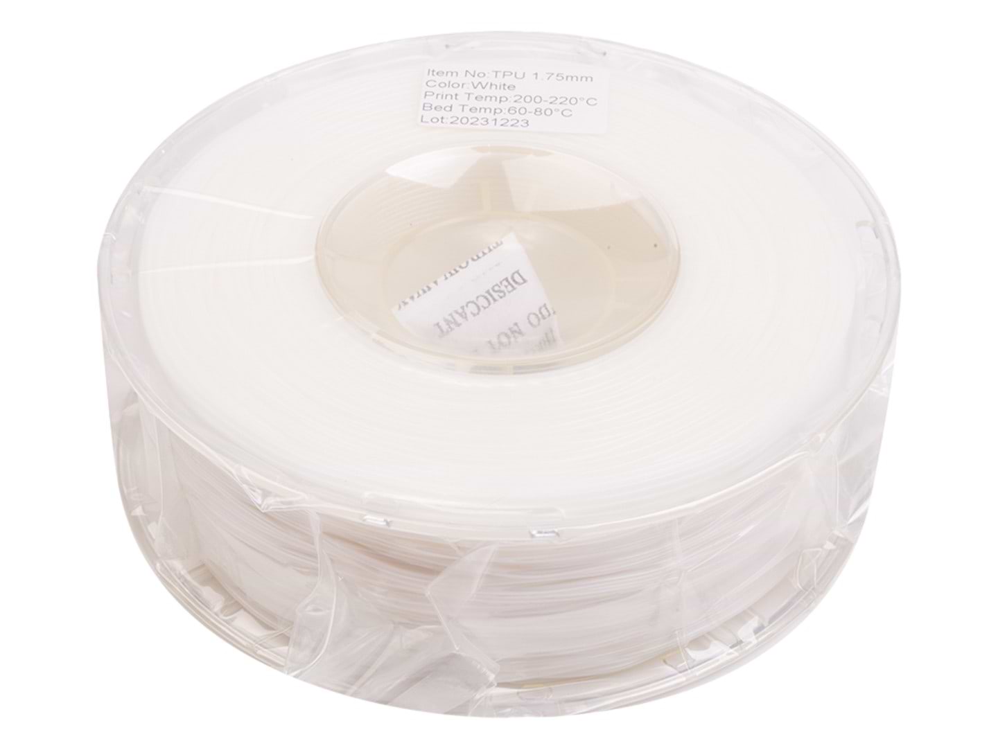 Нитка для TPU-картриджа PowerPlant Filament 1.75 мм 1 кг White (PT813001) - Фото 1