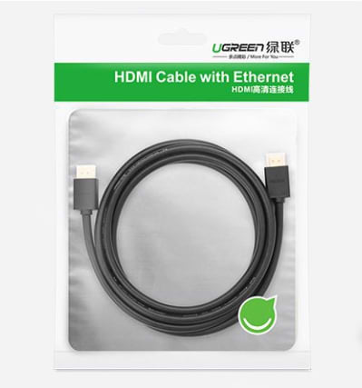 Фото - Уценка - Кабель HDMI UGREEN HDMI M - M, 1.0 м, V2.0 Cafule 4K, HD104 Black (10106)